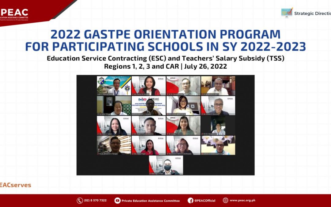 In Photos: Orientation-Webinars on the ESC, TSS and SHS VP program guidelines in SY 2022-2023 for participating schools